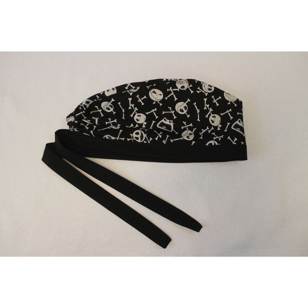 Jack Skull & Bones Surgical Scrub Cap Dentist Vet Chemo Hat - Picture 3 of 5